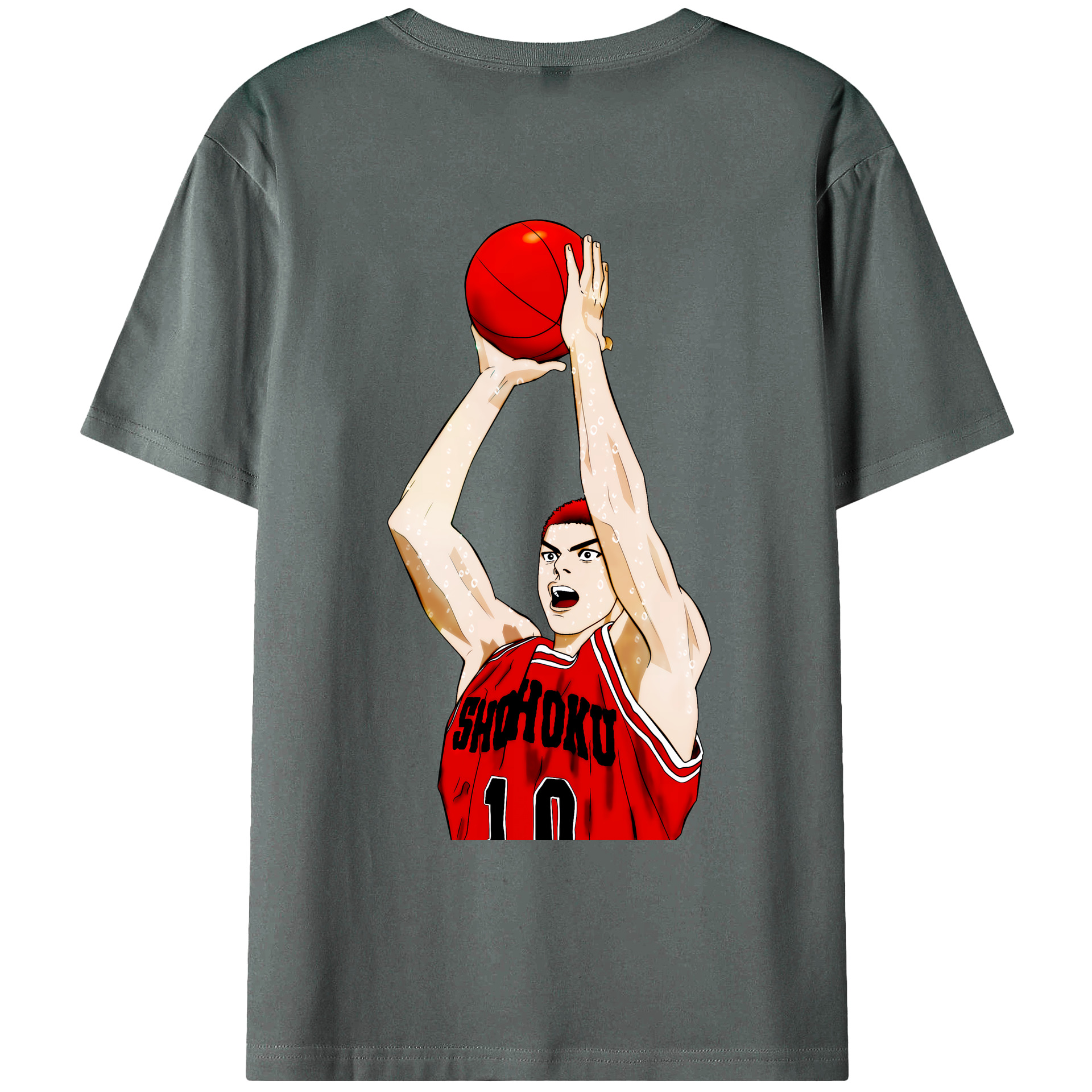 （画像用） SLAM DUNK／スラムダンク 綿100％ メンズ半袖Tシャツ（バックプリント） 通気性